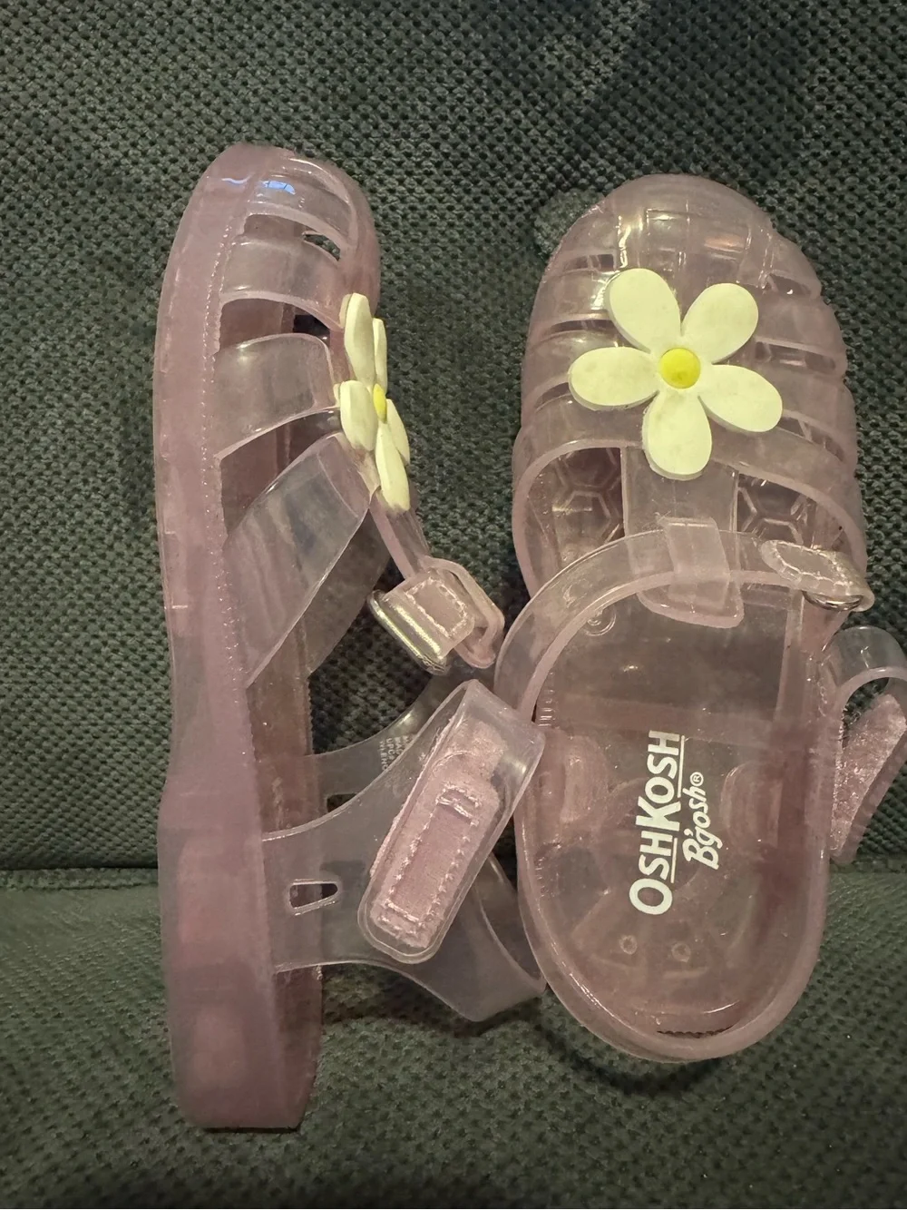 OshKosh B'gosh Light Pink Jelly Sandals with Daisy Accent